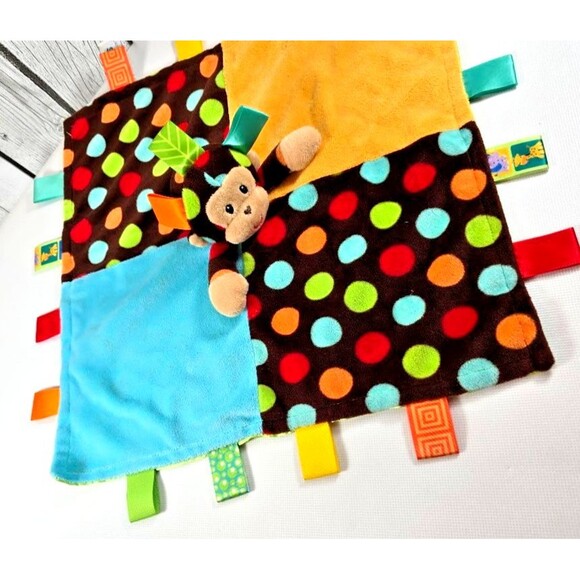Mary Meyer Taggies Monkey 13x13 Security Blanket Lovey Toy Soft Baby Comforter - Picture 9 of 10